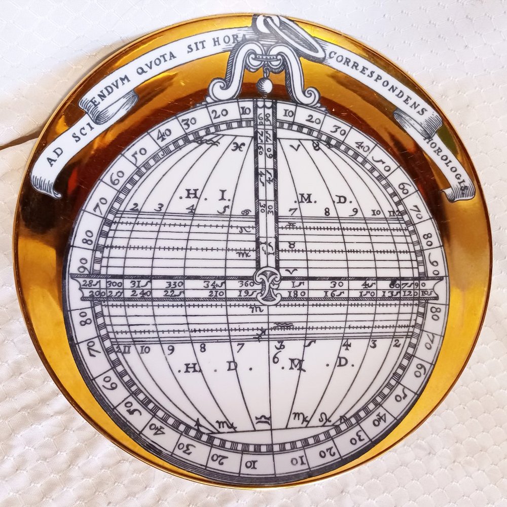 Rare find! FORNASETTI "ASTROLABIO" Plate 1960s Hand MADE IN ITALY No.10